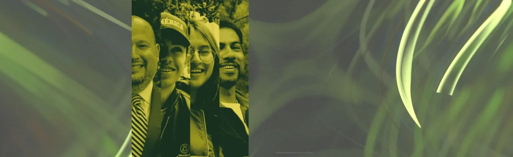 Banner institucional de admisiones de la Universidad de América con rostros de estudiantes y comunidad académica