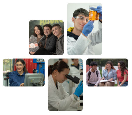 Estudiantes de la Universidad de América en laboratorios, talleres y actividades académicas en el campus de Bogotá