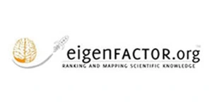 Logo de Eigenfactor, indicador de impacto y mapeo del conocimiento científico.