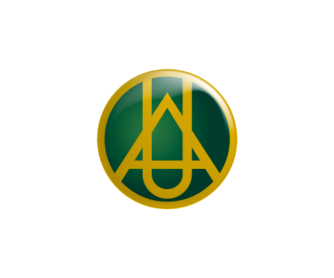 Escudo institucional de la Universidad de América, emblema académico en verde y dorado.