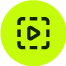 Ícono circular verde con símbolo de reproducción de video.