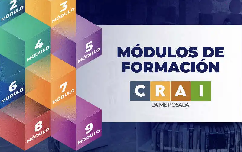 Imagen promocional de los módulos de formación del CRAI Universidad de América.