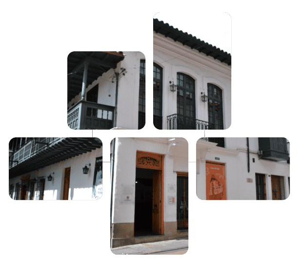 Collage fotográfico de la Casa Museo de la Universidad de América para la unidad de patrimonio