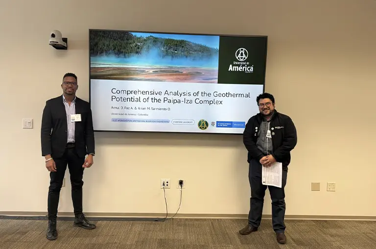 Colombia en el Stanford Geothermal Workshop 2026: docentes de la Universidad de América presentan investigación sobre el potencial geotérmico del complejo Paipa-Iza.