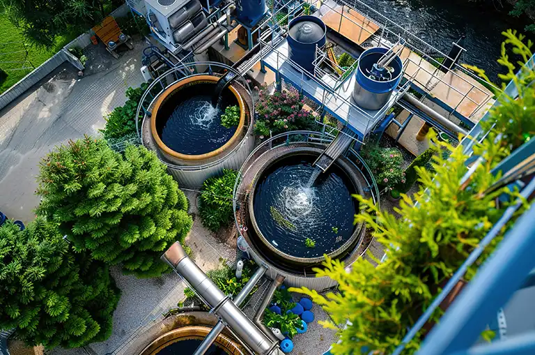Sistema de tratamiento de aguas residuales de las curtiembres que integra procesos biotecnológicos para reducir contaminantes y mejorar la calidad del agua.