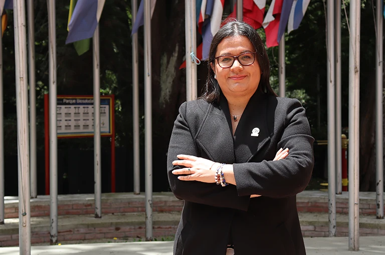 Angie Tatiana Ortega Ramírez, egresada del programa de Ingeniería de Petróleos de la Universidad de América